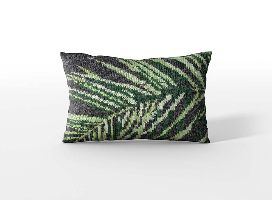 Coussin Feuille Palmier par serialknitter paris