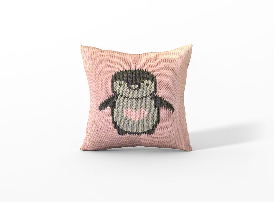 Coussin Pingouin - SerialKnitter Paris - Concept original de tricot FR