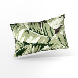 Coussin feuille Bananier par serialknitter paris