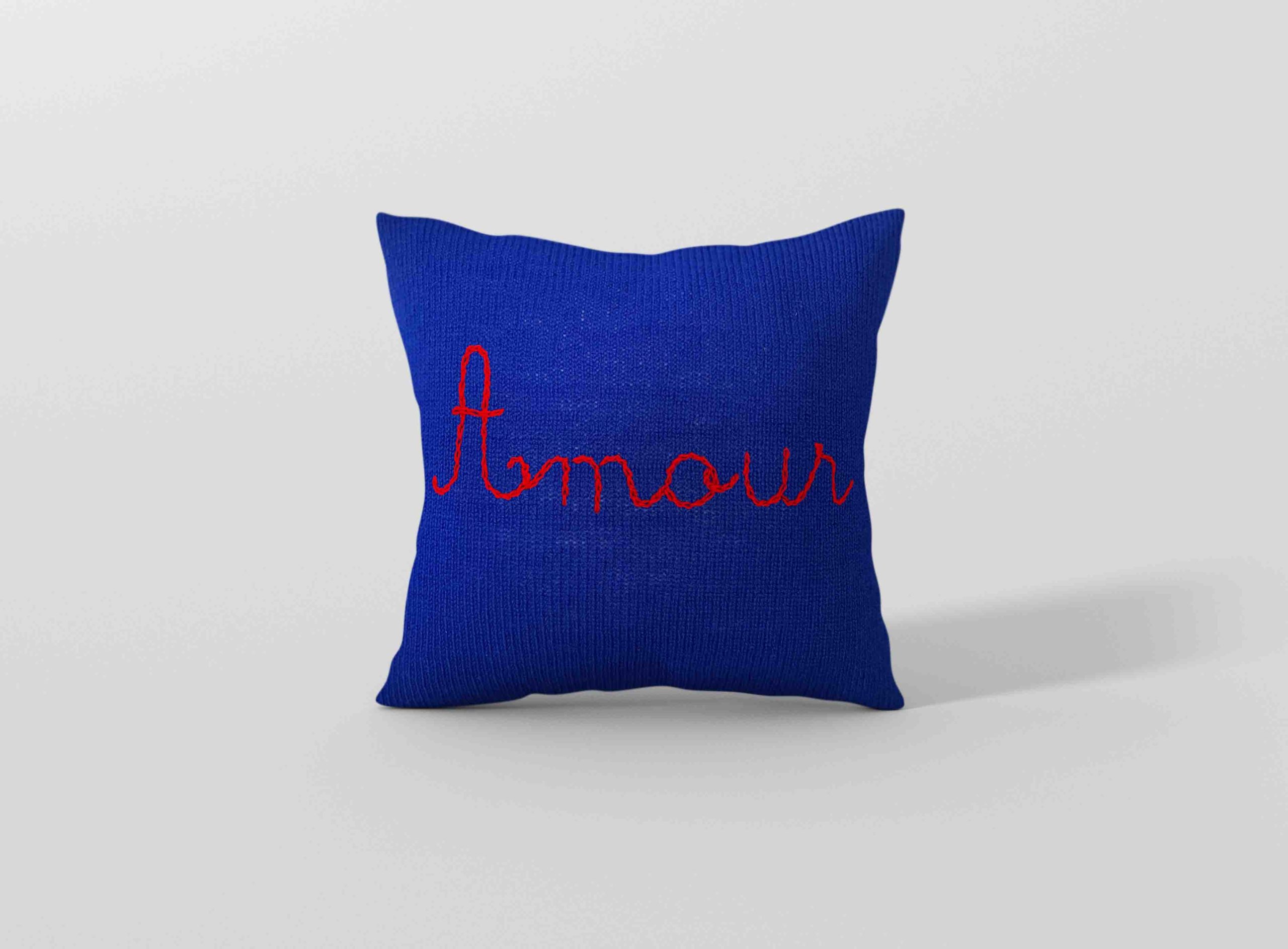 coussin tricoté laine