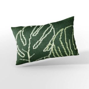 Coussin Monstera canard par serialknitter paris