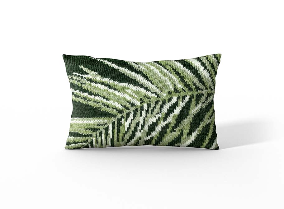 coussin feuille palmier par serialknitter paris
