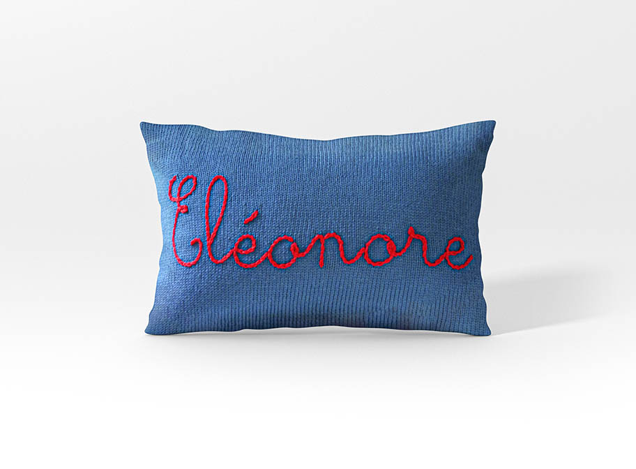 Coussin Jersey Prénom/Mot - SerialKnitter Paris - Concept original de tricot