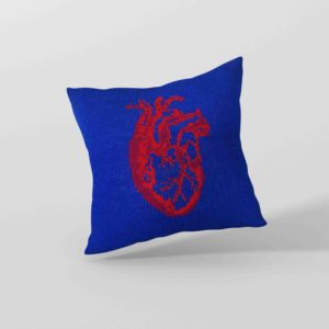 coussin tricoté laine